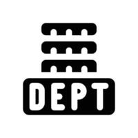 debt glyph icon. Strong and solid icon for websites and mobile apps. vector