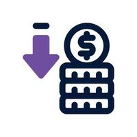 decrease dual tone icon. Sleek and modern icon for websites and mobile apps. vector