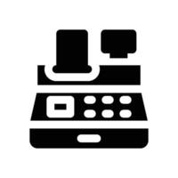 cashier machine glyph icon. Strong and solid icon for websites and mobile apps. vector