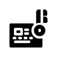 key card glyph icon. Strong and solid icon for websites and mobile apps. vector