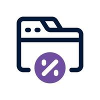 folder dual tone icon. Sleek and modern icon for websites and mobile apps. vector