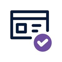 verification dual tone icon. Sleek and modern icon for websites and mobile apps. vector