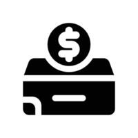 donation glyph icon. Strong and solid icon for websites and mobile apps. vector
