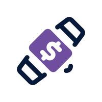 wristwatch dual tone icon. Sleek and modern icon for websites and mobile apps. vector