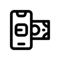 mobile money line icon. Clean and minimalist icon for websites and mobile apps. vector