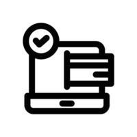 digital transaction line icon. Clean and minimalist icon for websites and mobile apps. vector