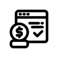 electronic payment line icon. Clean and minimalist icon for websites and mobile apps. vector