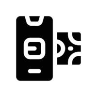 mobile money glyph icon. Strong and solid icon for websites and mobile apps. vector