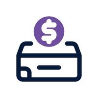 donation dual tone icon. Sleek and modern icon for websites and mobile apps. vector
