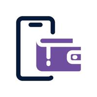 digital wallet dual tone icon. Sleek and modern icon for websites and mobile apps. vector