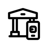 mobile banking line icon. Clean and minimalist icon for websites and mobile apps. vector