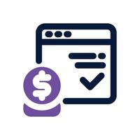 electronic payment dual tone icon. Sleek and modern icon for websites and mobile apps. vector
