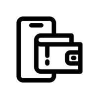 digital wallet line icon. Clean and minimalist icon for websites and mobile apps. vector