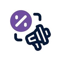 megaphone dual tone icon. Sleek and modern icon for websites and mobile apps. vector