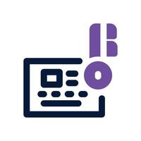 key card dual tone icon. Sleek and modern icon for websites and mobile apps. vector
