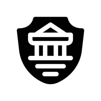 secure glyph icon. Strong and solid icon for websites and mobile apps. vector