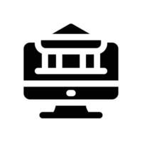 digital banking glyph icon. Strong and solid icon for websites and mobile apps. vector