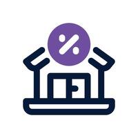 home loan dual tone icon. Sleek and modern icon for websites and mobile apps. vector