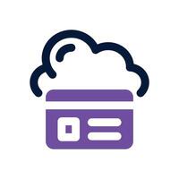 cloud banking dual tone icon. Sleek and modern icon for websites and mobile apps. vector