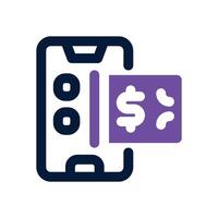 digital money dual tone icon. Sleek and modern icon for websites and mobile apps. vector