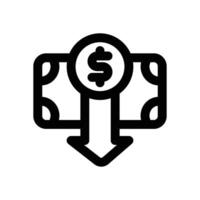 money loss line icon. Clean and minimalist icon for websites and mobile apps. vector