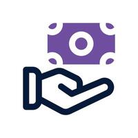 get money dual tone icon. Sleek and modern icon for websites and mobile apps. vector
