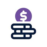 coin dual tone icon. Sleek and modern icon for websites and mobile apps. vector