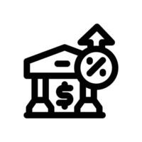 bank rate line icon. Clean and minimalist icon for websites and mobile apps. vector