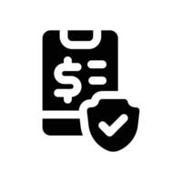 secure payment glyph icon. Strong and solid icon for websites and mobile apps. vector