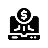 digital currency glyph icon. Strong and solid icon for websites and mobile apps. vector