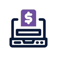 receipt dual tone icon. Sleek and modern icon for websites and mobile apps. vector