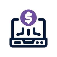 digital currency dual tone icon. Sleek and modern icon for websites and mobile apps. vector