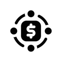 fintech glyph icon. Strong and solid icon for websites and mobile apps. vector