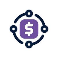fintech dual tone icon. Sleek and modern icon for websites and mobile apps. vector