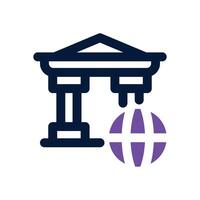 global banking dual tone icon. Sleek and modern icon for websites and mobile apps. vector