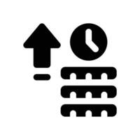 rise glyph icon. Strong and solid icon for websites and mobile apps. vector