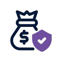 financial security dual tone icon. Sleek and modern icon for websites and mobile apps. vector