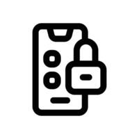 mobile security line icon. Clean and minimalist icon for websites and mobile apps. vector