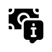 financial information glyph icon. Strong and solid icon for websites and mobile apps. vector
