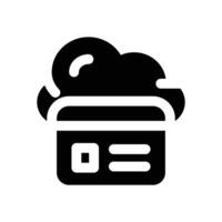cloud banking glyph icon. Strong and solid icon for websites and mobile apps. vector