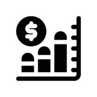 graph glyph icon. Strong and solid icon for websites and mobile apps. vector