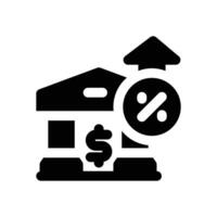 bank rate glyph icon. Strong and solid icon for websites and mobile apps. vector
