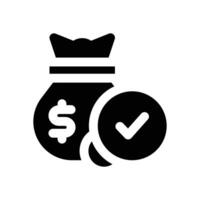 financial analytic glyph icon. Strong and solid icon for websites and mobile apps. vector