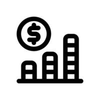 bar chart line icon. Clean and minimalist icon for websites and mobile apps. vector