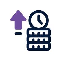 rise dual tone icon. Sleek and modern icon for websites and mobile apps. vector