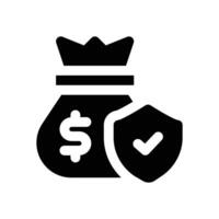 financial security glyph icon. Strong and solid icon for websites and mobile apps. vector
