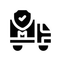delivery insurance glyph icon. Strong and solid icon for websites and mobile apps. vector