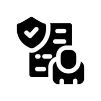 insurance advisor glyph icon. Strong and solid icon for websites and mobile apps. vector