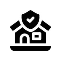 home insurance glyph icon. Strong and solid icon for websites and mobile apps. vector