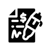 contract glyph icon. Strong and solid icon for websites and mobile apps. vector